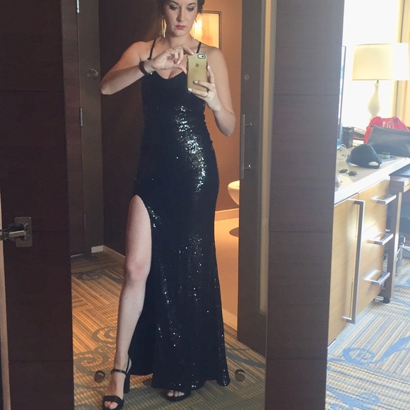 nookie black sequin dress